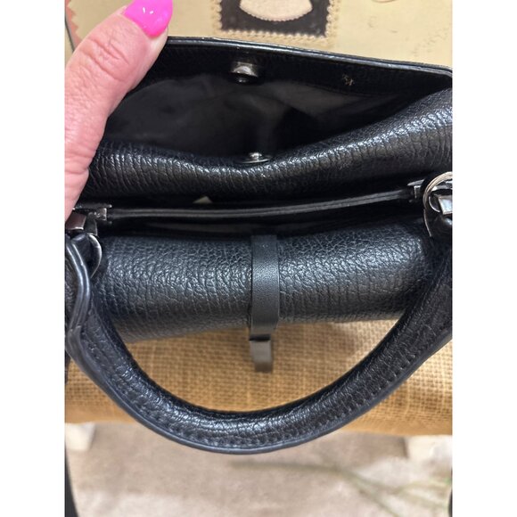 Danielle Nicole Black Faux Leather Small Studded Bag Top Handle & Crossbody - Picture 10 of 16